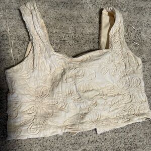 Vestique Cream Floral Women's Tank Top